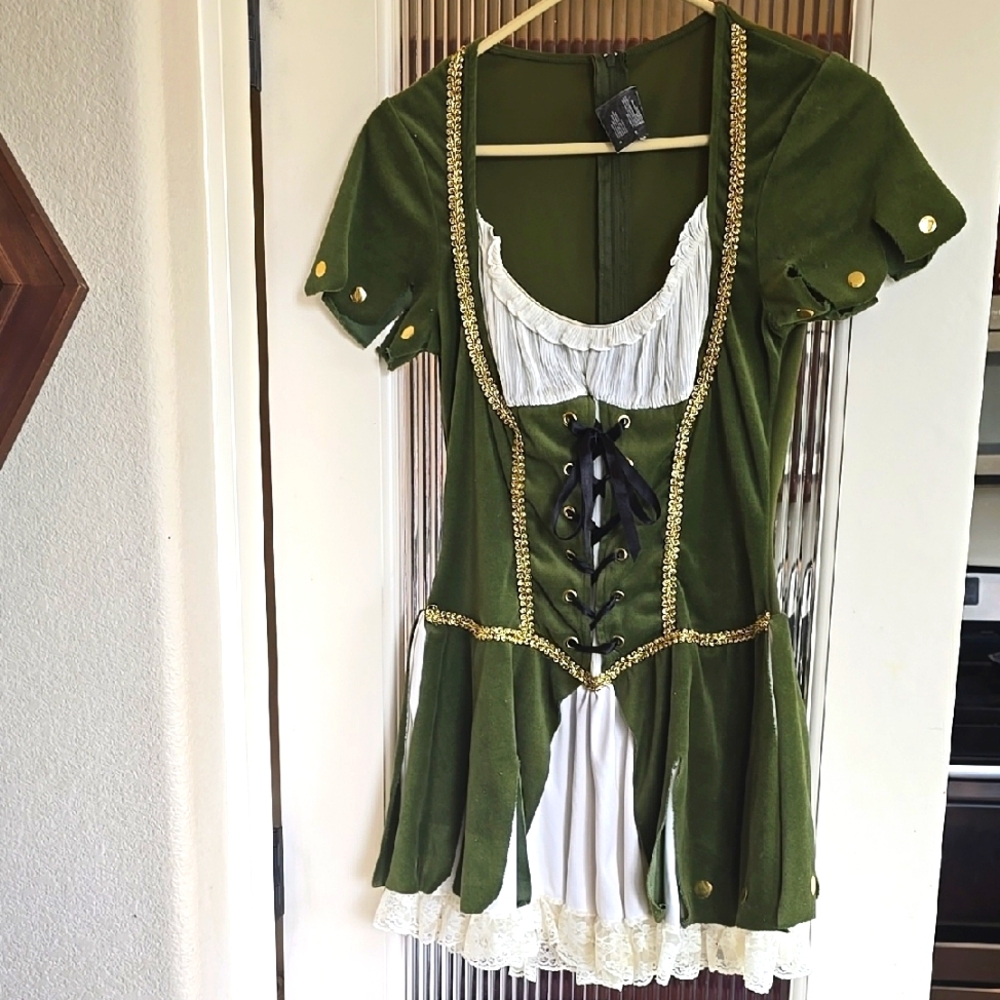 Leg Avenue Green and White Mini Dress
